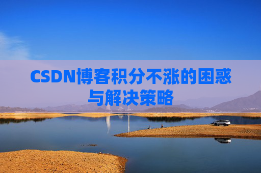 CSDN博客积分不涨的困惑与解决策略